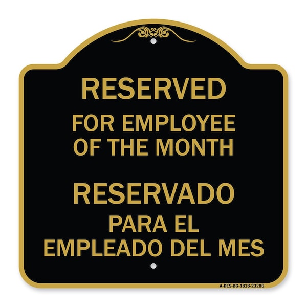 Signmission Reserved for Employee of the Month-Reservado Para El Empleado Del Mes, Black & Gold, BG-1818-23206 A-DES-BG-1818-23206 - main